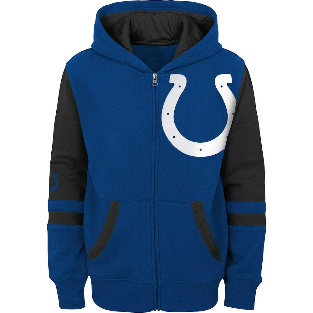 Youth Colorblock Full-Zip Hoodie - Indianapolis Colts
