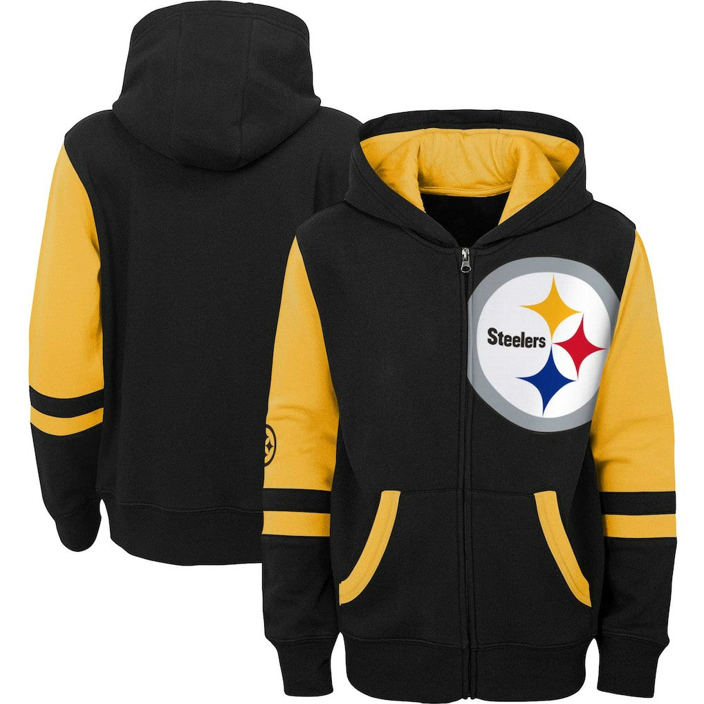 Youth Colorblock Full-Zip Hoodie - Pittsburgh Steelers