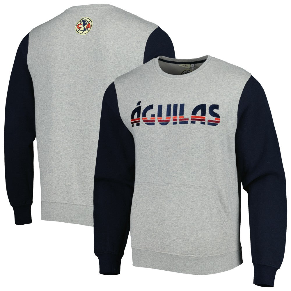 Club America Kangaroo Pullover Sweatshirt -  Gray/Navy