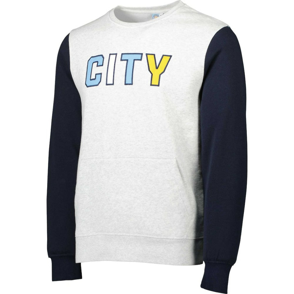 Manchester City Kangaroo Pullover Sweatshirt -  Gray/Navy