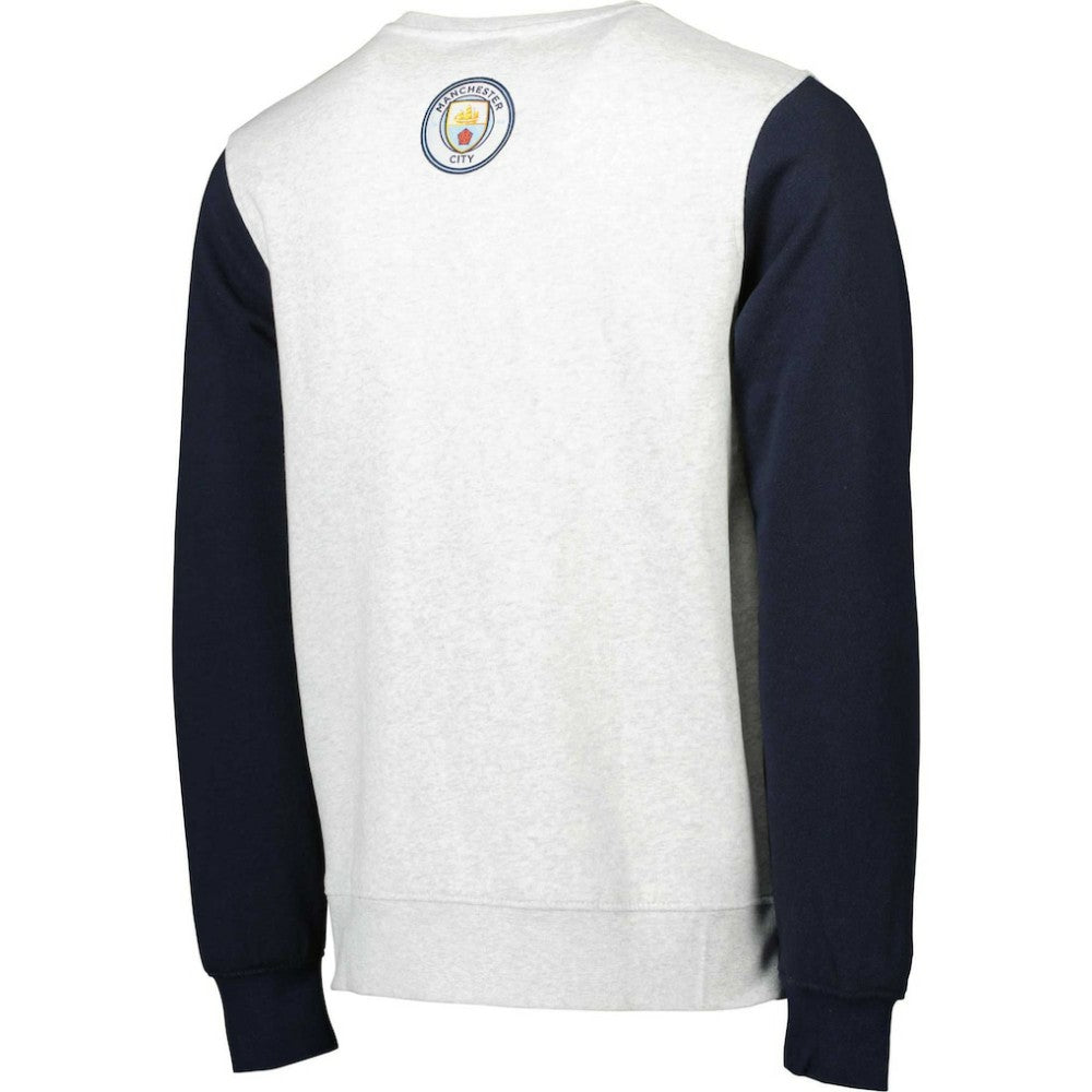 Manchester City Kangaroo Pullover Sweatshirt -  Gray/Navy