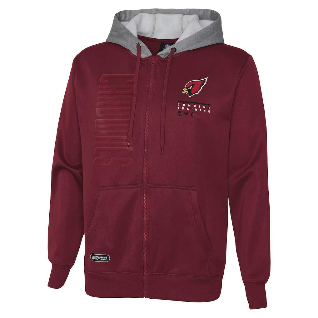 Combine Authentic Field Play Full-Zip Hoodie Sweatshirt - Arizona Cardinals