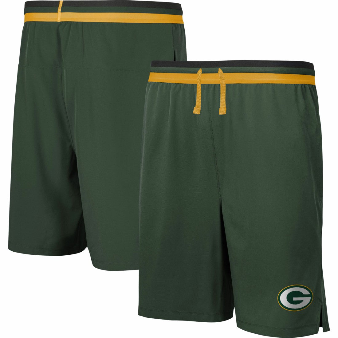 Cool Down Tri-Color Elastic Training Shorts - Green Bay Packers