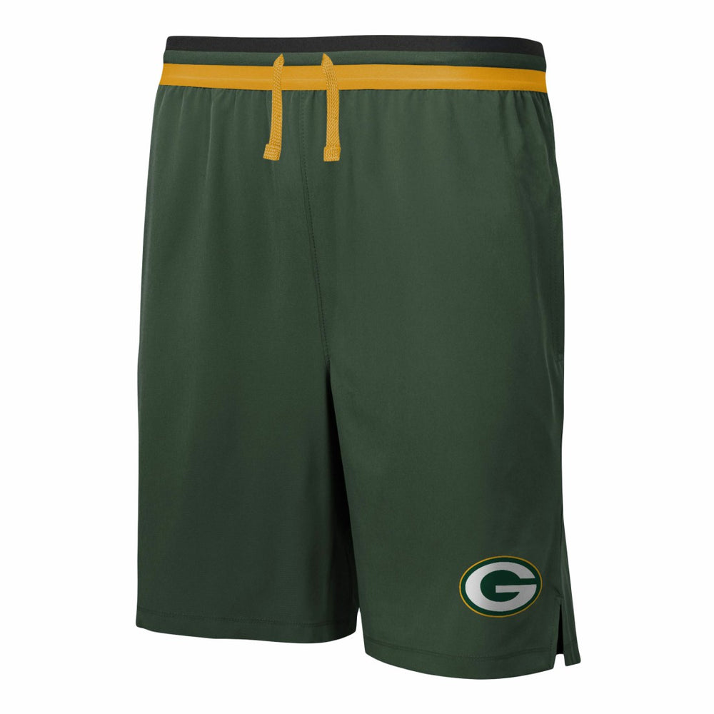 Cool Down Tri-Color Elastic Training Shorts - Green Bay Packers