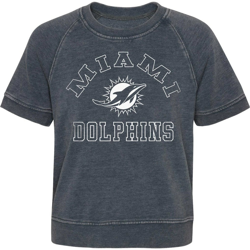 Girls Juniors Cheer Squad Raglan T-Shirt - Miami Dolphins