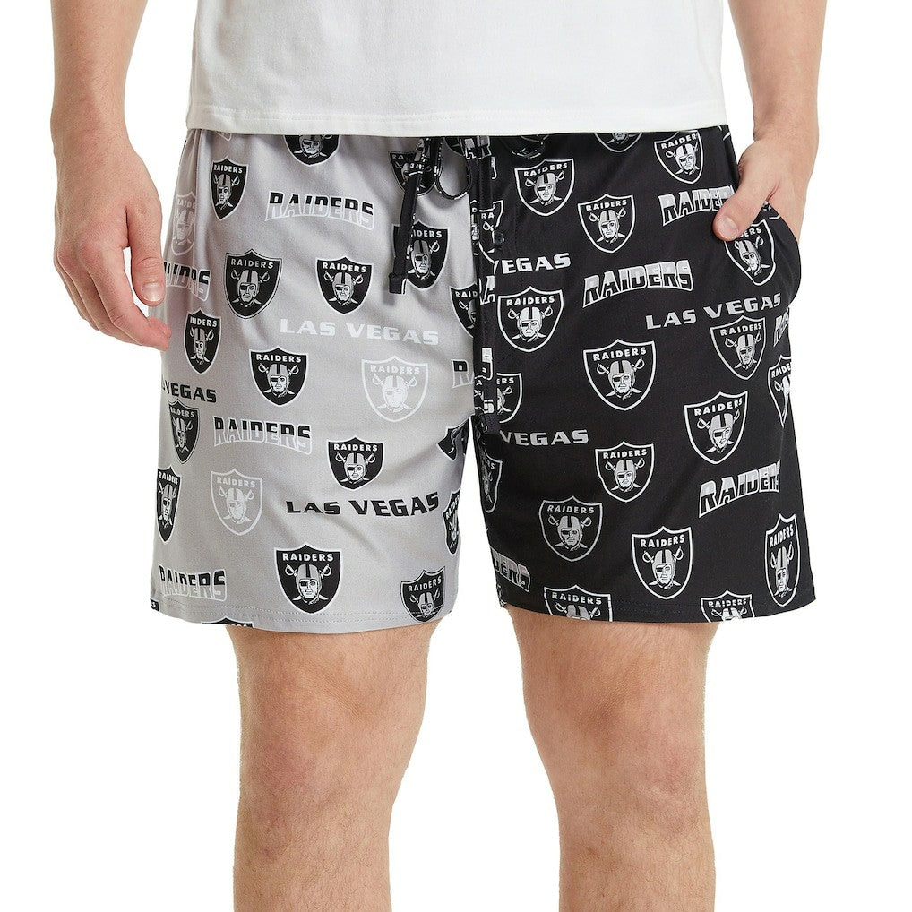 Concepts Sport Breakthrough AOP Knit Split Shorts - Las Vegas Raiders