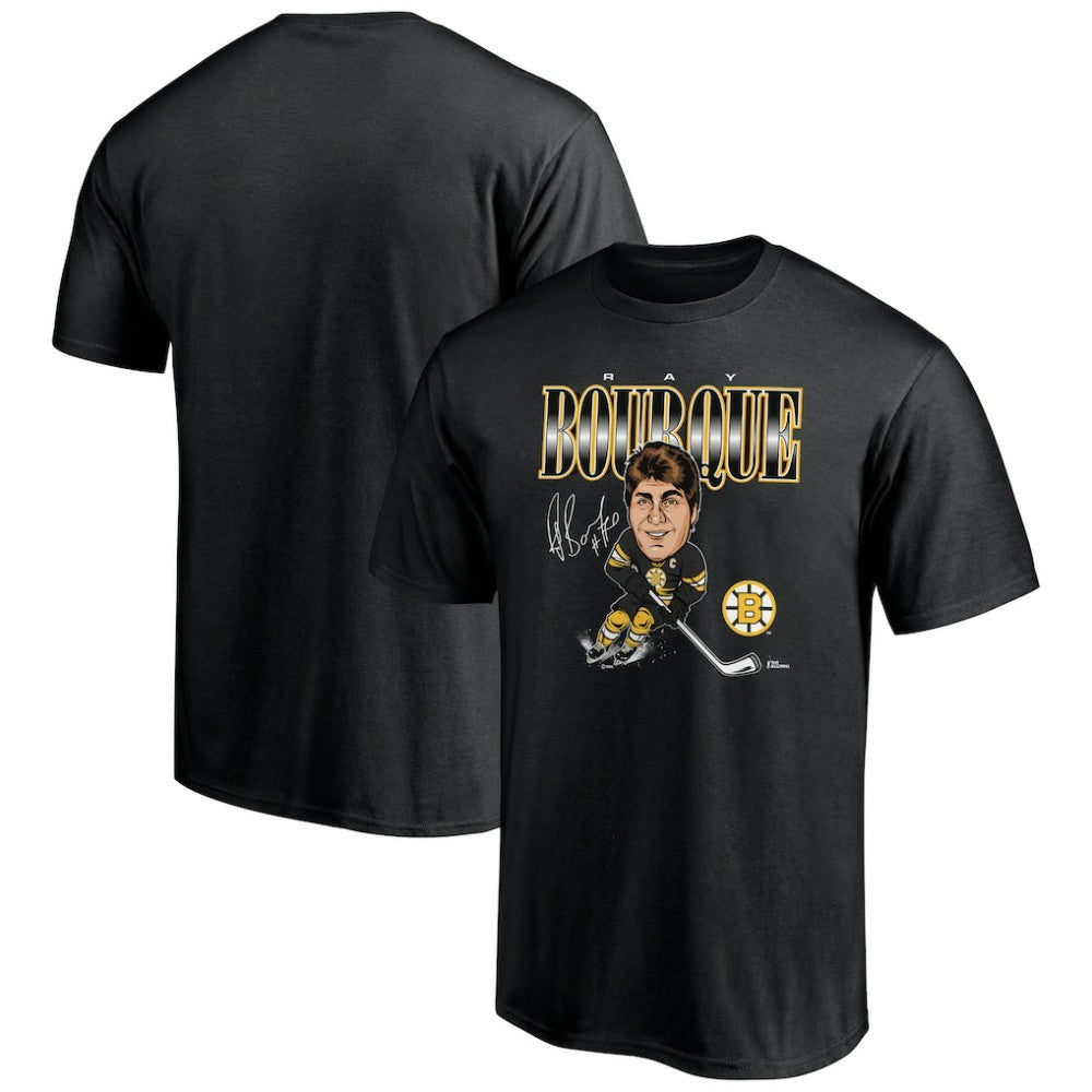 NHL Black Ray Bourque Boston Bruins Player Caricature T-Shirt