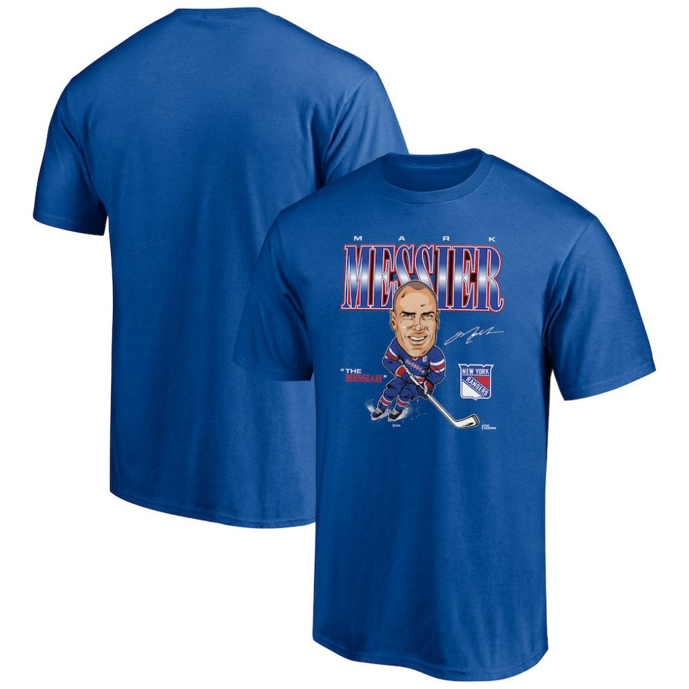 NHL Blue Mark Messier New York Rangers Player Caricature T-Shirt