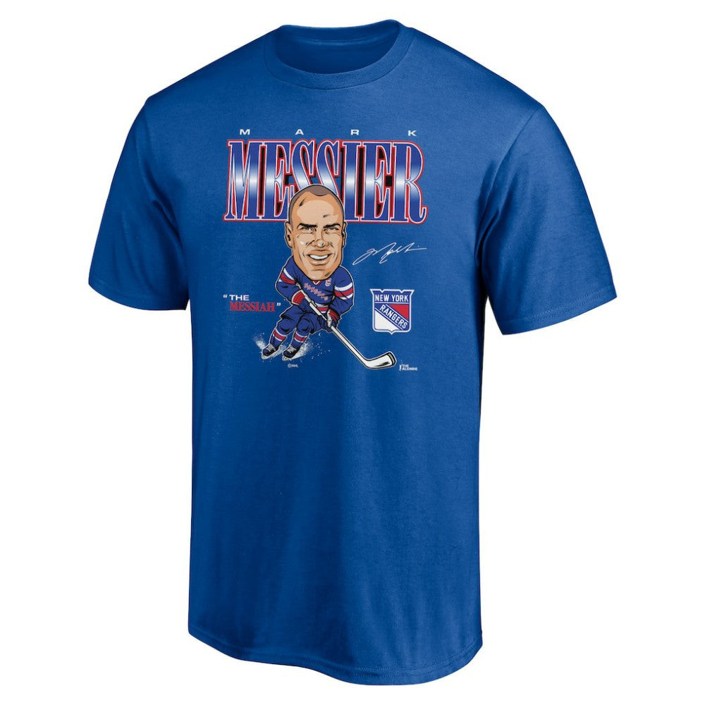 NHL Blue Mark Messier New York Rangers Player Caricature T-Shirt