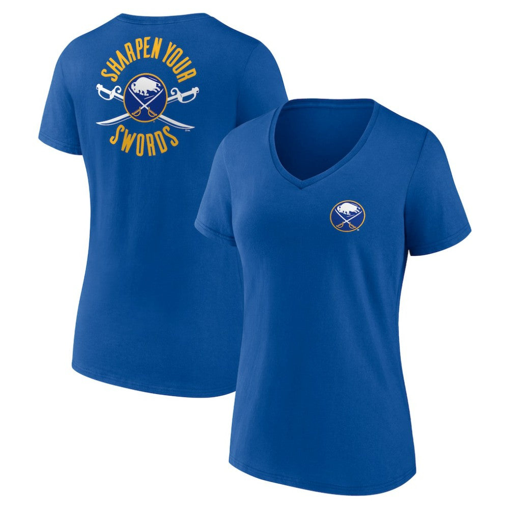 NHL Royal Buffalo Sabres Women's Territorial V-Neck T-Shirt