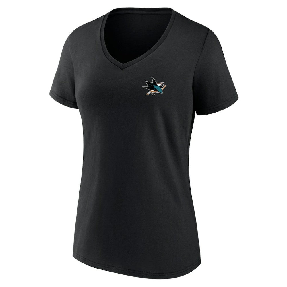 NHL Black San Jose Sharks Women's Territorial V-Neck T-Shirt