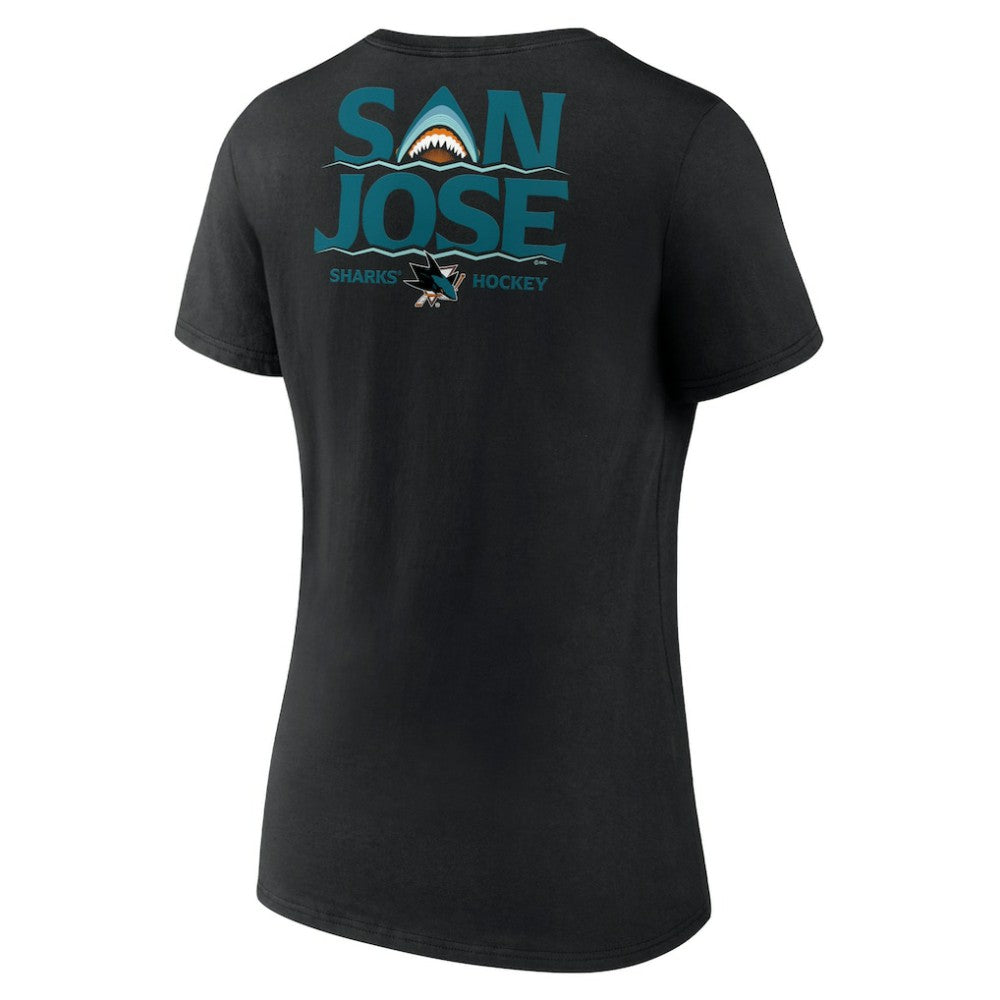 NHL Black San Jose Sharks Women's Territorial V-Neck T-Shirt
