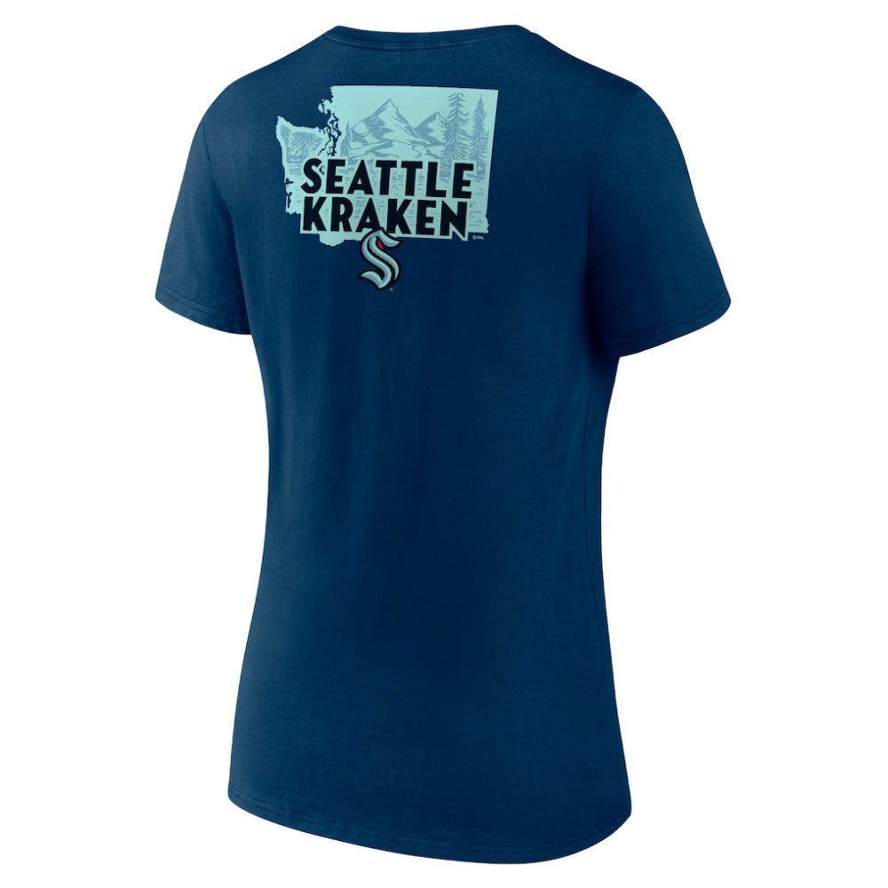 NHL Deep Sea Blue Seattle Kraken Women's Territorial V-Neck T-Shirt