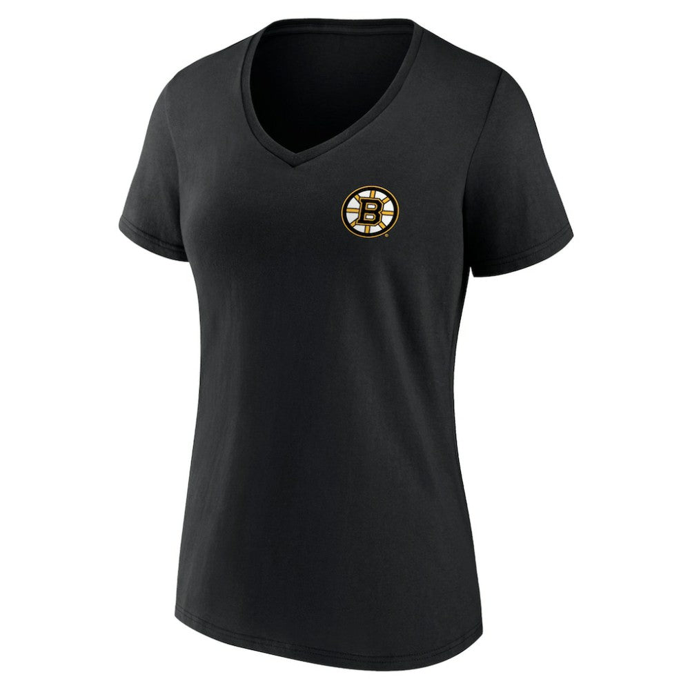 NHL Black Boston Bruins Women's Territorial V-Neck T-Shirt