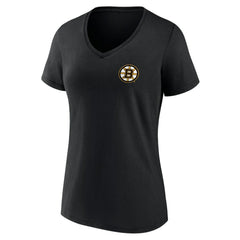 NHL Black Boston Bruins Women's Territorial V-Neck T-Shirt