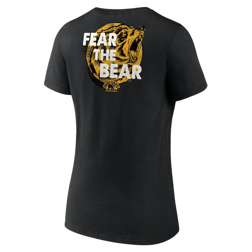 NHL Black Boston Bruins Women's Territorial V-Neck T-Shirt