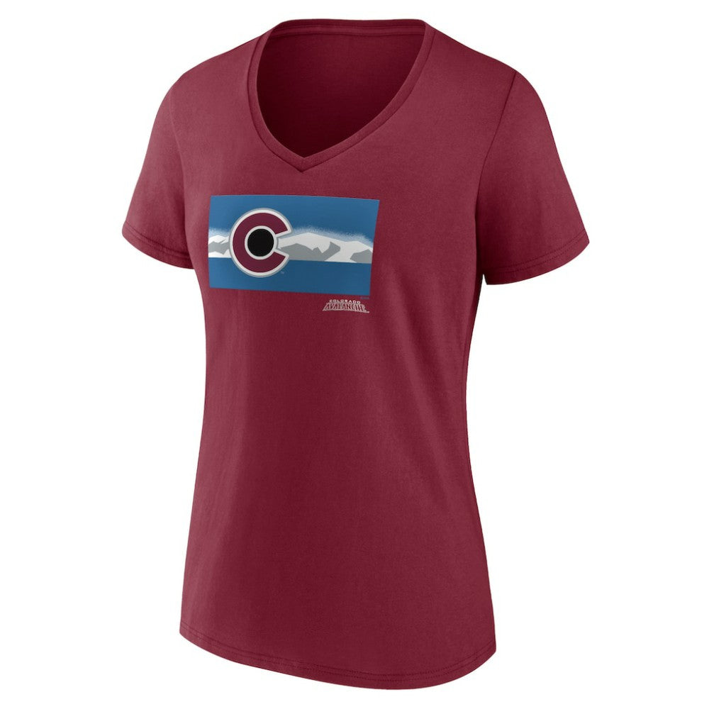 NHL Burgundy Colorado Avalanche Women's Shout Out V-Neck T-Shirt