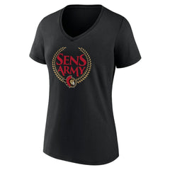 NHL Black Ottawa Senators Women's Shout Out V-Neck T-Shirt