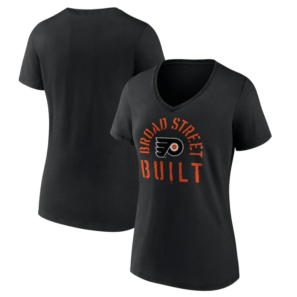 NHL Black Philadelphia Flyers Women's Shout Out V-Neck T-Shirt
