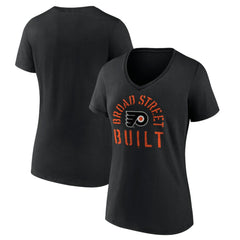 NHL Black Philadelphia Flyers Women's Shout Out V-Neck T-Shirt