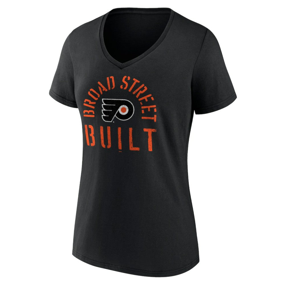 NHL Black Philadelphia Flyers Women's Shout Out V-Neck T-Shirt