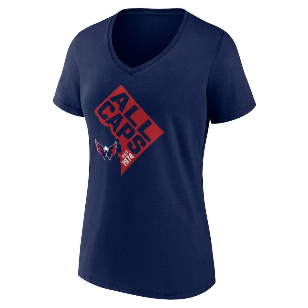 NHL Navy Washington Capitals Women's Shout Out V-Neck T-Shirt
