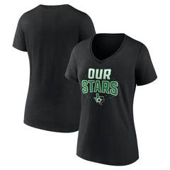 NHL Black Dallas Stars Women's Proclamation V-Neck T-Shirt