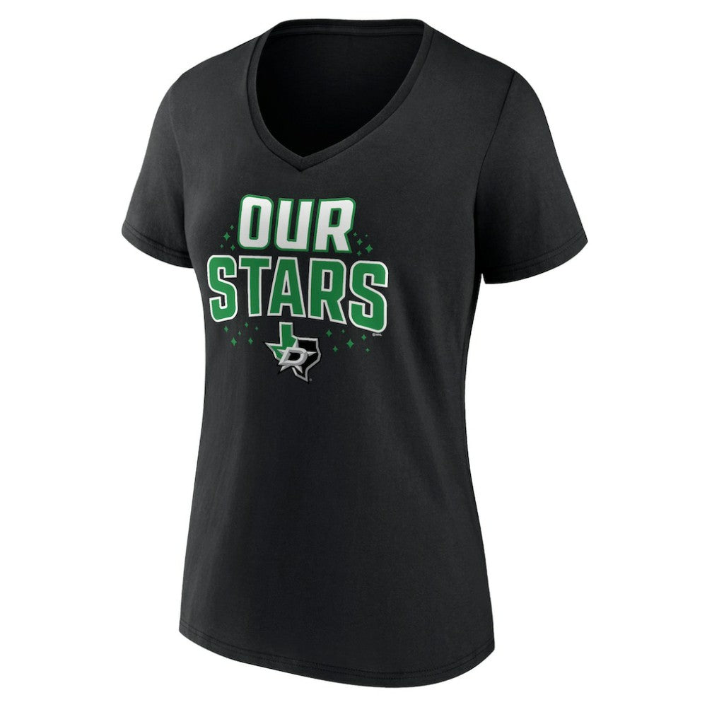 NHL Black Dallas Stars Women's Proclamation V-Neck T-Shirt