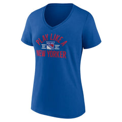 NHL Blue New York Rangers Women's Proclamation V-Neck T-Shirt