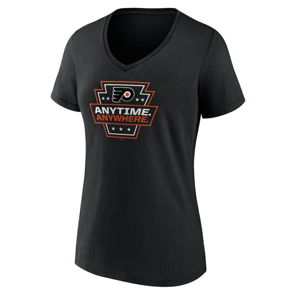 NHL Black Philadelphia Flyers Women's Proclamation V-Neck T-Shirt