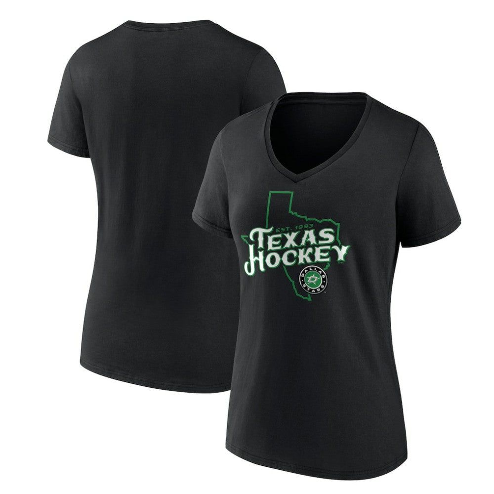 NHL Black Dallas Stars Women's Represent V-Neck T-Shirt