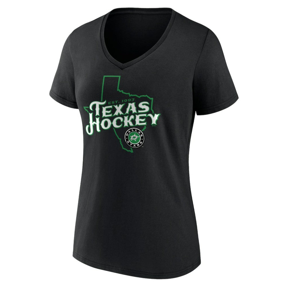 NHL Black Dallas Stars Women's Represent V-Neck T-Shirt
