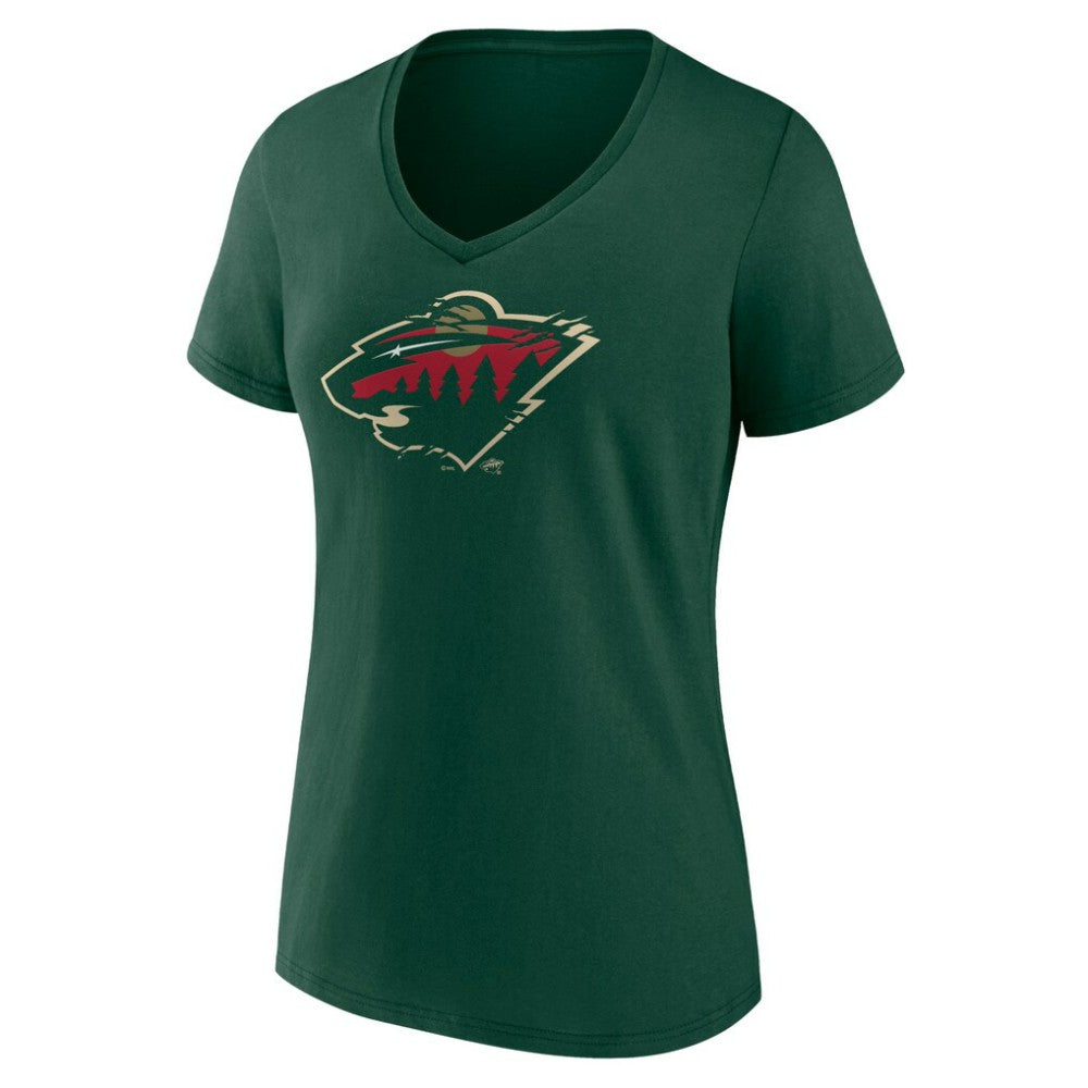 NHL Green Minnesota Wild Women's Represent V-Neck T-Shirt