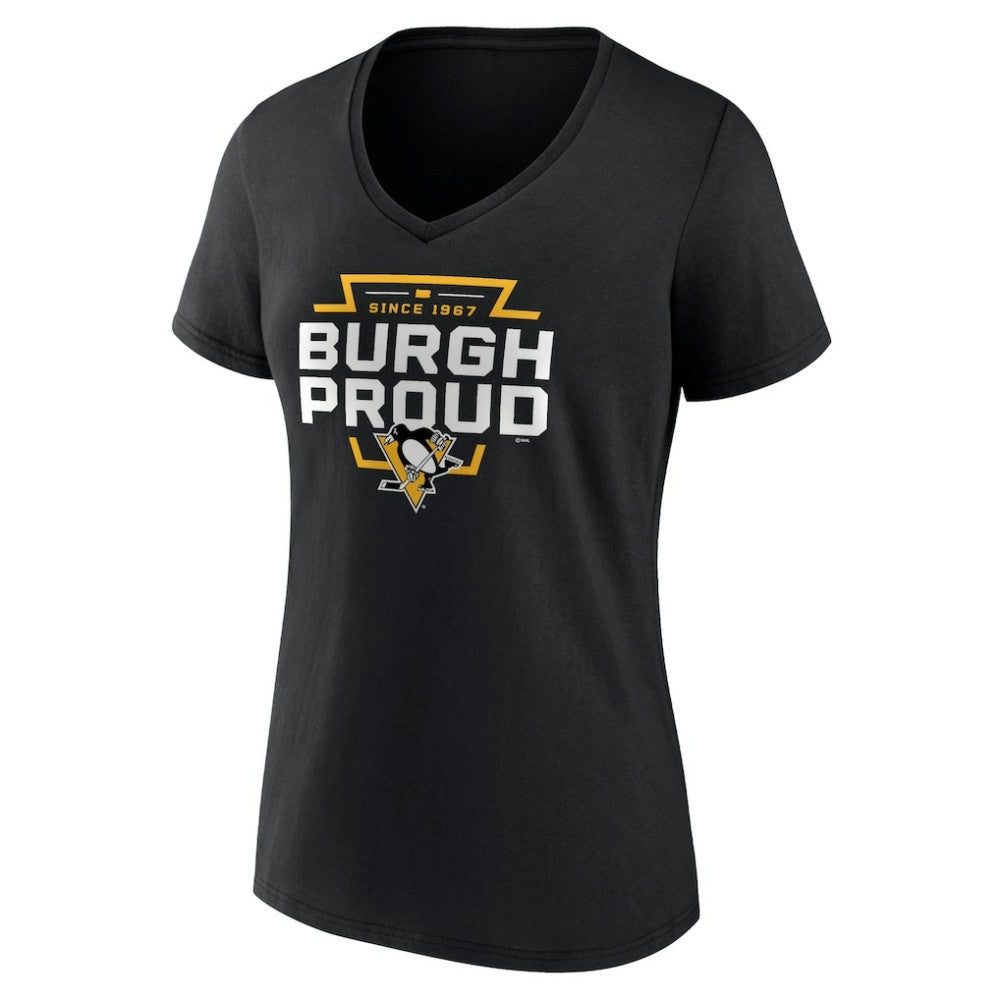 NHL Black Pittsburgh Penguins Women's Represent V-Neck T-Shirt