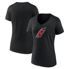 NHL Black Carolina Hurricanes Women's Alternate Logo V-Neck T-Shirt
