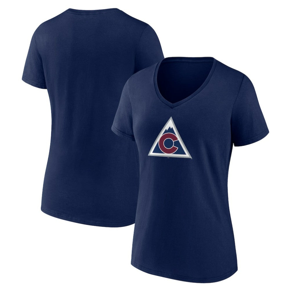 NHL Navy Colorado Avalanche Women's Alternate Logo V-Neck T-Shirt