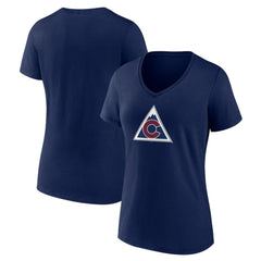 NHL Navy Colorado Avalanche Women's Alternate Logo V-Neck T-Shirt