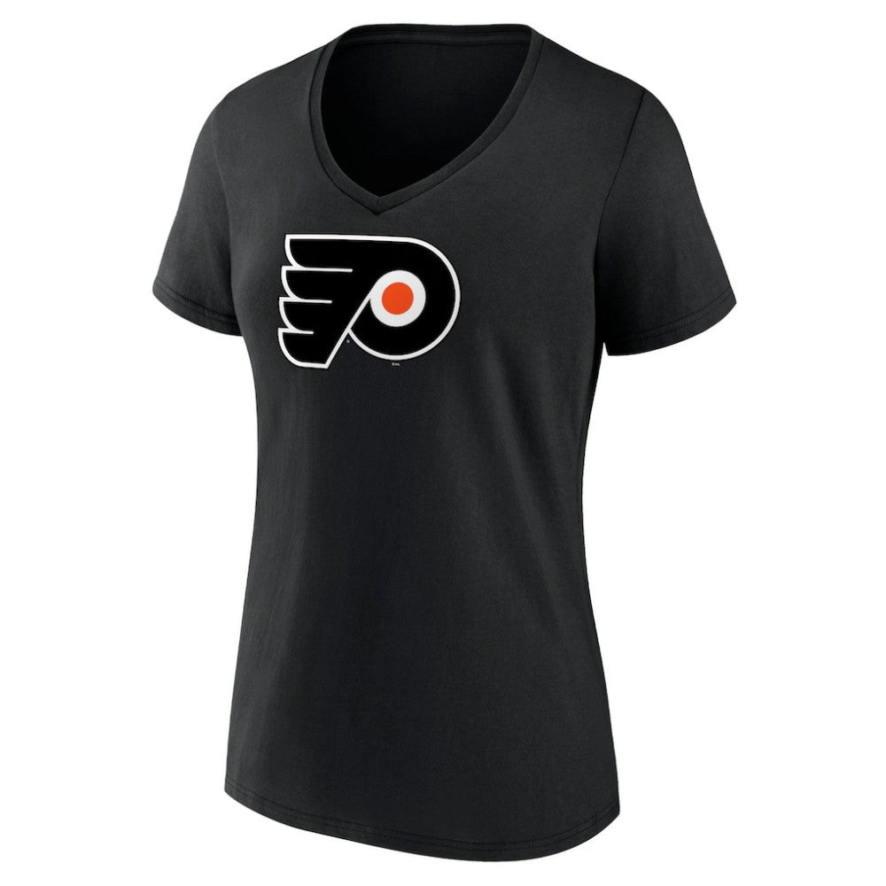 NHL Black Philadelphia Flyers Women's Alternate Logo V-Neck T-Shirt