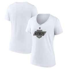 NHL White Los Angeles Kings Women's Alternate Logo V-Neck T-Shirt