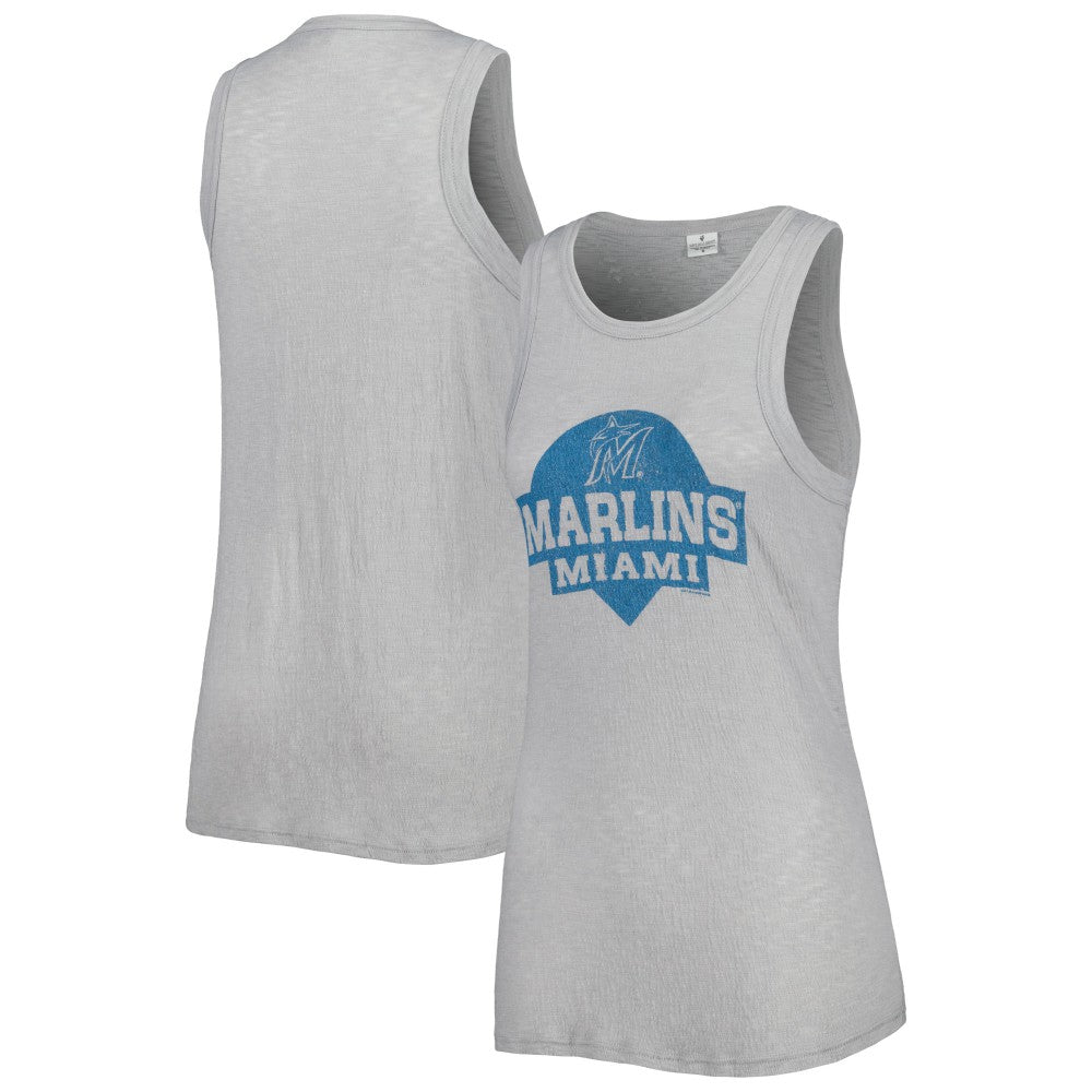 MLB Miami Marlins Soft as a Grape Women's Tri-Blend Tank Top