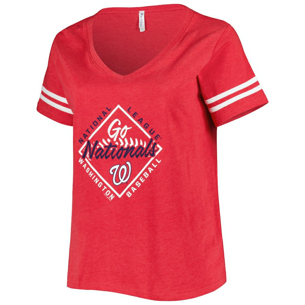 MLB Washington Nationals Soft as a Grape Women's Plus Size V-Neck Jersey T-Shirt