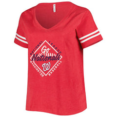 MLB Washington Nationals Soft as a Grape Women's Plus Size V-Neck Jersey T-Shirt
