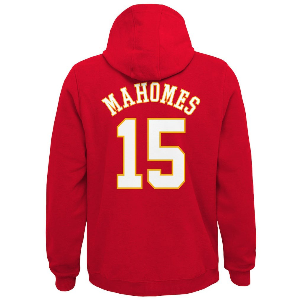 Patrick Mahomes  Youth Mainliner Player Name & Number Pullover Hoodie - Kansas City Chiefs