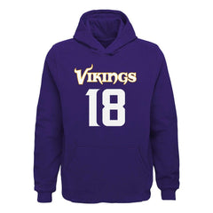 Justin Jefferson  Youth Mainliner Player Name & Number Pullover Hoodie - Minnesota Vikings