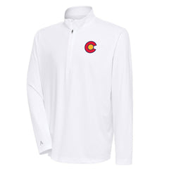 NHL White Colorado Avalanche Antigua Special Edition 2.0 Tribute Quarter-Zip Pullover Top