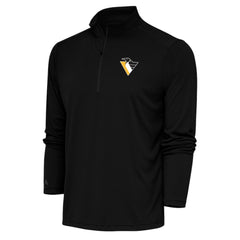 NHL Black Pittsburgh Penguins Antigua Special Edition 2.0 Tribute Quarter-Zip Pullover Top