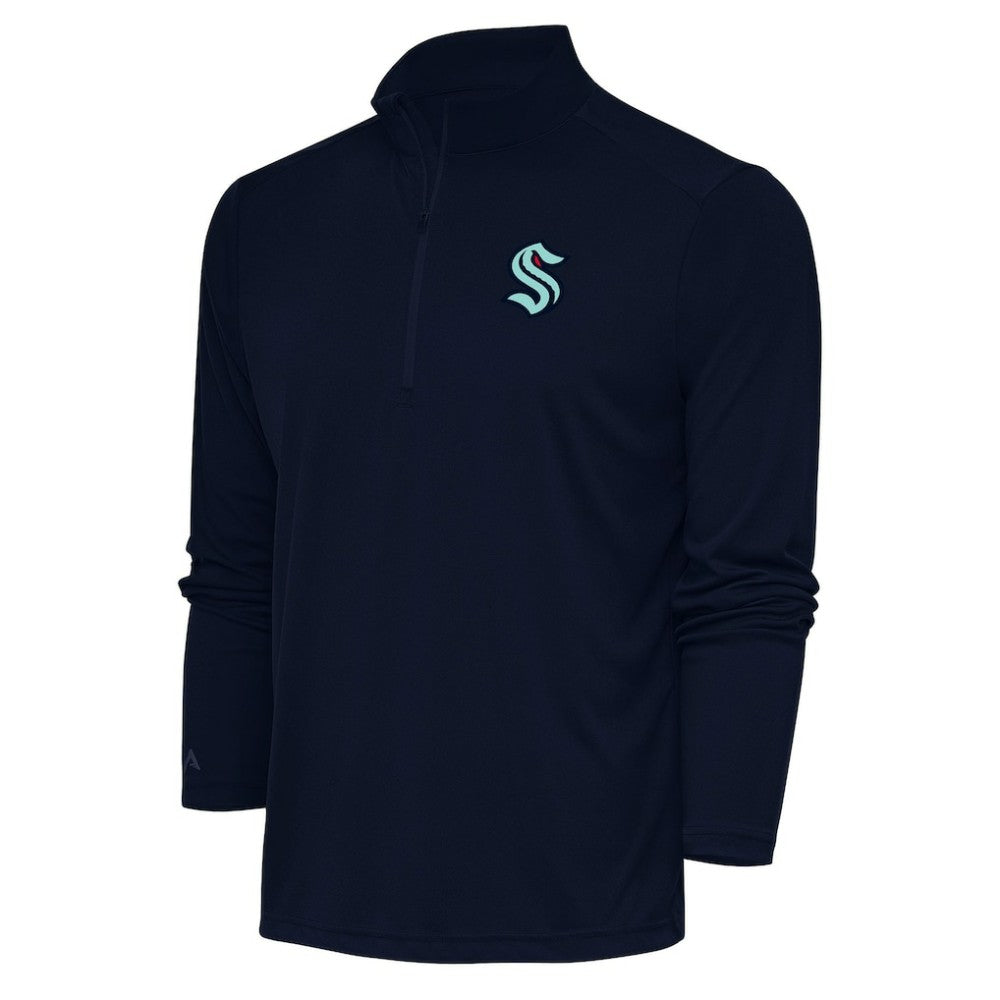 NHL Navy Seattle Kraken Antigua Special Edition 2.0 Tribute Quarter-Zip Pullover Top
