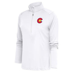 NHL White Colorado Avalanche Antigua Women's Special Edition 2.0 Tribute Quarter-Zip Pullover Top