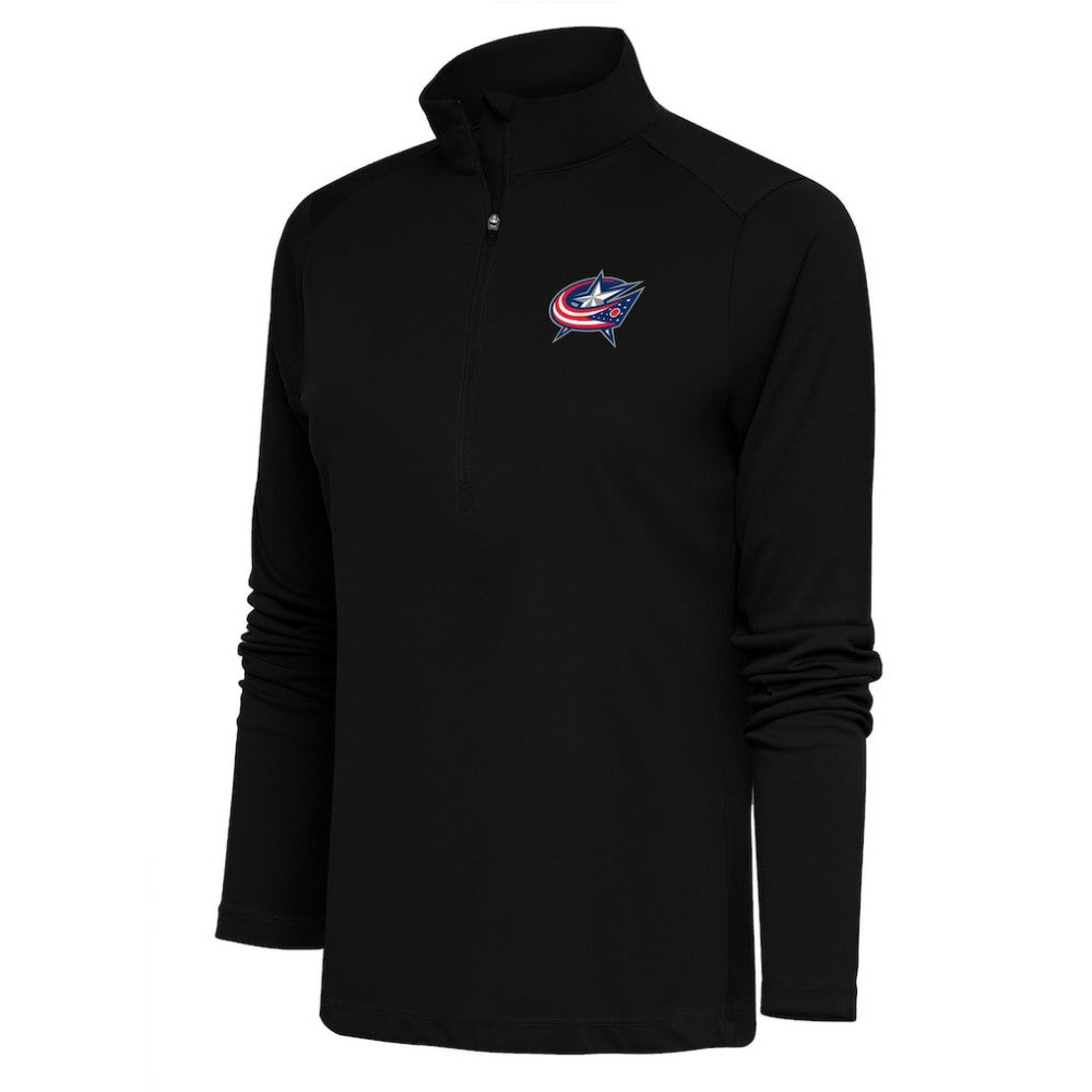 NHL Black Columbus Blue Jackets Antigua Women's Special Edition 2.0 Tribute Quarter-Zip Pullover Top