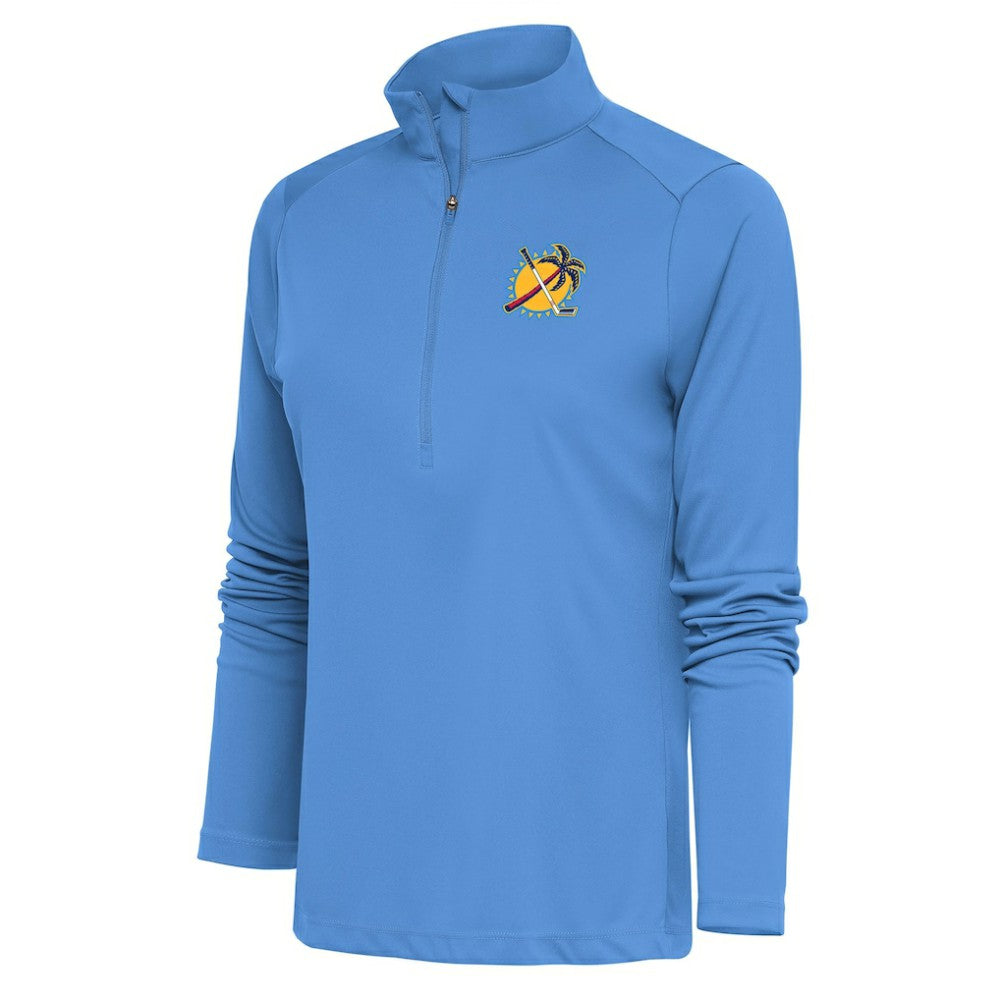 NHL Light Blue Florida Panthers Antigua Women's Special Edition 2.0 Tribute Quarter-Zip Pullover Top